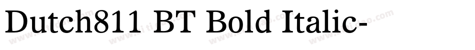 Dutch811 BT Bold Italic字体转换